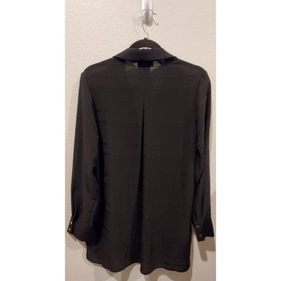 DANA BUCHMAN Button Down Black Blouse - Picture 5 of 6